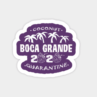 Coconut Quarantine 2020 Boca Grande  (logo in white) Sticker